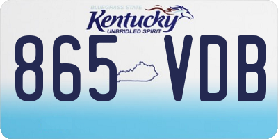 KY license plate 865VDB