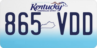 KY license plate 865VDD