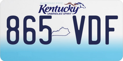 KY license plate 865VDF