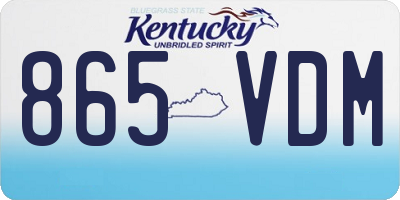 KY license plate 865VDM