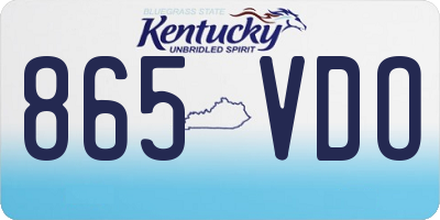 KY license plate 865VDO