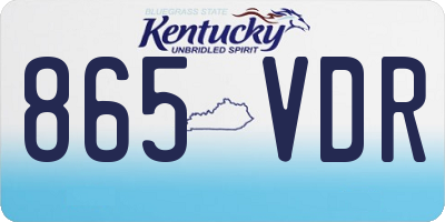 KY license plate 865VDR
