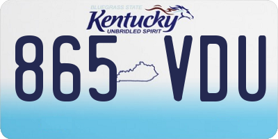 KY license plate 865VDU