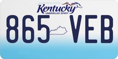 KY license plate 865VEB