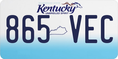 KY license plate 865VEC