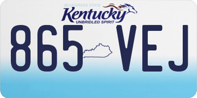 KY license plate 865VEJ
