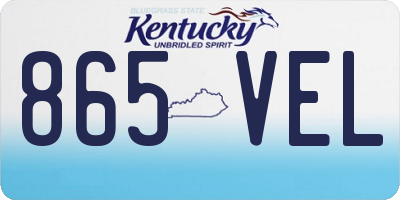KY license plate 865VEL