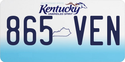 KY license plate 865VEN