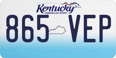 KY license plate 865VEP