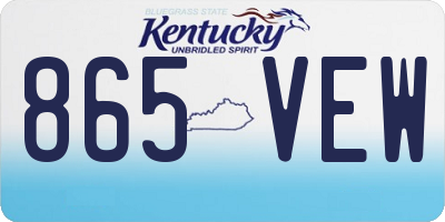 KY license plate 865VEW