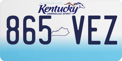 KY license plate 865VEZ