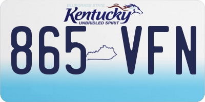 KY license plate 865VFN