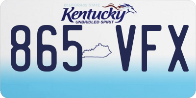 KY license plate 865VFX