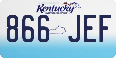KY license plate 866JEF