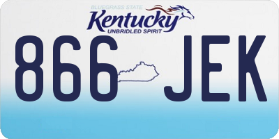 KY license plate 866JEK