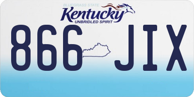 KY license plate 866JIX