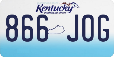 KY license plate 866JOG