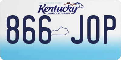 KY license plate 866JOP