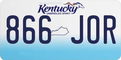 KY license plate 866JOR
