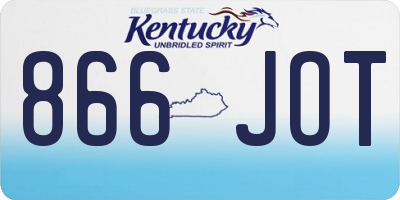 KY license plate 866JOT