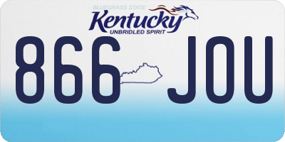 KY license plate 866JOU