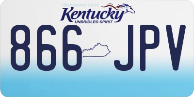 KY license plate 866JPV