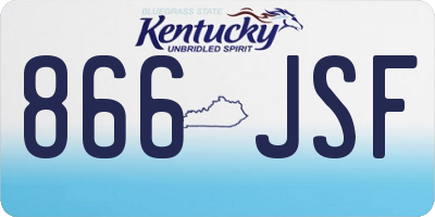 KY license plate 866JSF