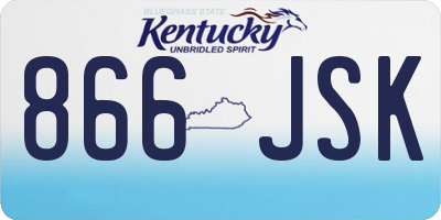 KY license plate 866JSK