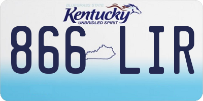 KY license plate 866LIR