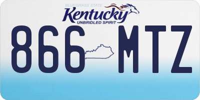 KY license plate 866MTZ