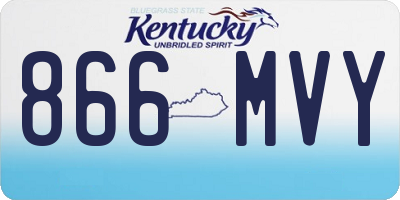 KY license plate 866MVY