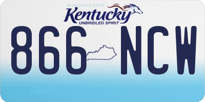 KY license plate 866NCW