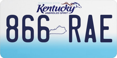 KY license plate 866RAE