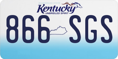 KY license plate 866SGS