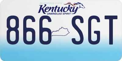 KY license plate 866SGT
