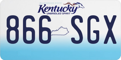 KY license plate 866SGX