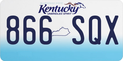 KY license plate 866SQX