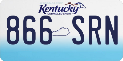 KY license plate 866SRN
