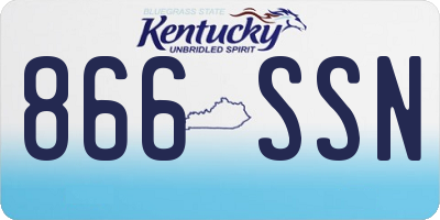 KY license plate 866SSN