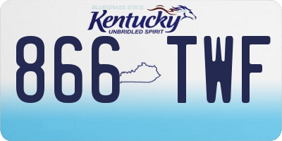 KY license plate 866TWF
