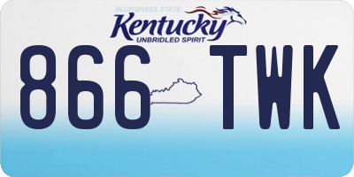 KY license plate 866TWK