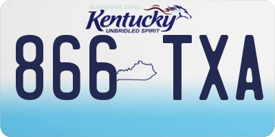 KY license plate 866TXA