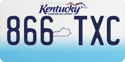 KY license plate 866TXC