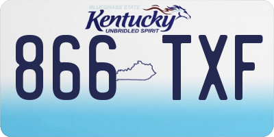 KY license plate 866TXF