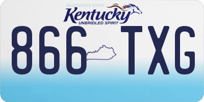 KY license plate 866TXG