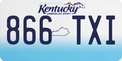 KY license plate 866TXI