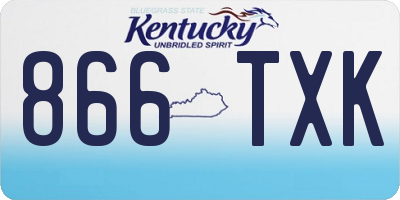 KY license plate 866TXK