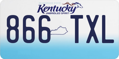 KY license plate 866TXL