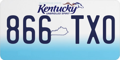 KY license plate 866TXO