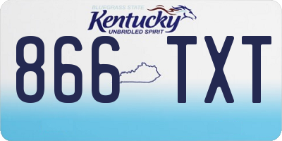 KY license plate 866TXT